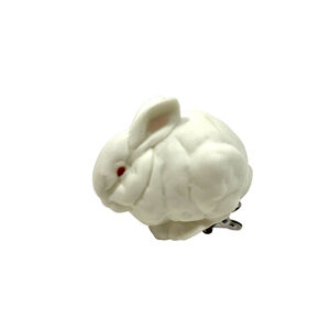 Snowbunny DEPT 56 Bisque Bunny Rabbit Ornament Clip On Light Up White Snowbabies